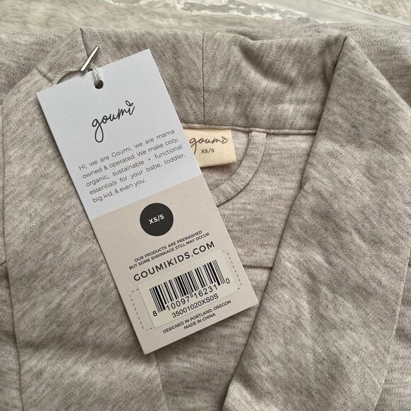 NWT Goumi Kids Mom Robe Storm Gray XS/S Bamboo Organic Cotton Pockets Maternity - Picture 3 of 3